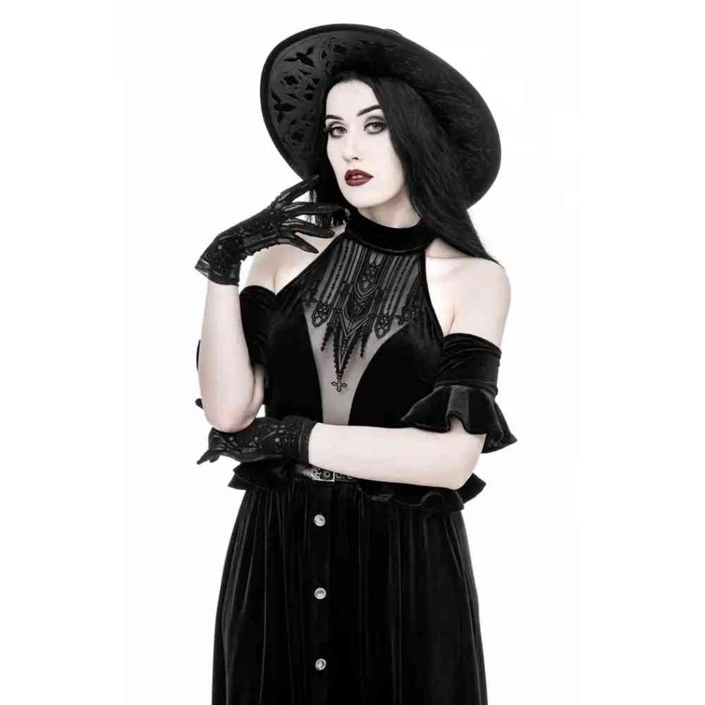 Restyle - Dark Altar Halterneck Halter top - Zwart